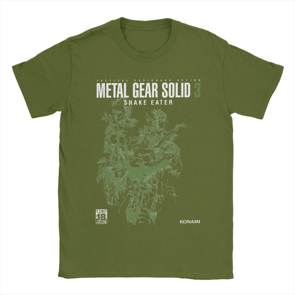 T-shirt Homme Metal Gear Solid 3 Snake Génial T-shirts en Coton Pur Manches Courtes T-shirts Col Rond Vêtements Classique