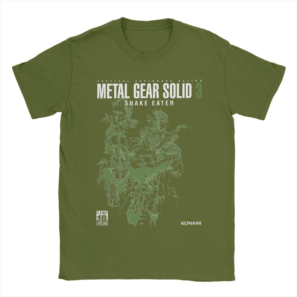 

Чоловіча футболка Metal Gear Solid 3 Snake Чудові футболки з чистої бавовни Футболки з коротким рукавом Круглий комір Одяг Класичний XL армія зелений колір