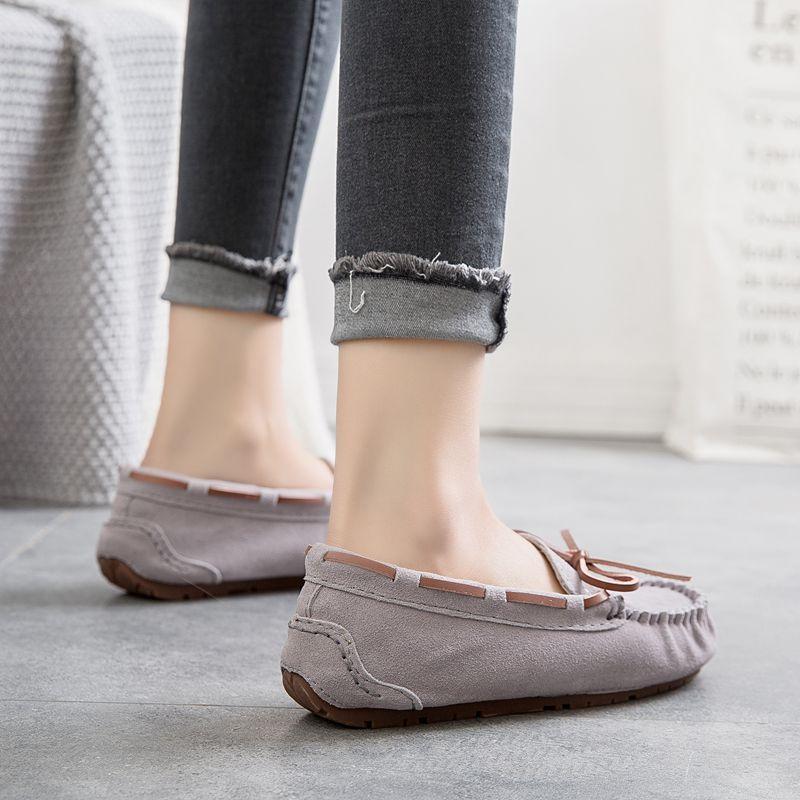 Doudou Shoes Women's New Spring and Autumn Single Shoes Leather Soft Sole Summer Casual Non-slip Pregnant Women Mother Flat Shoes