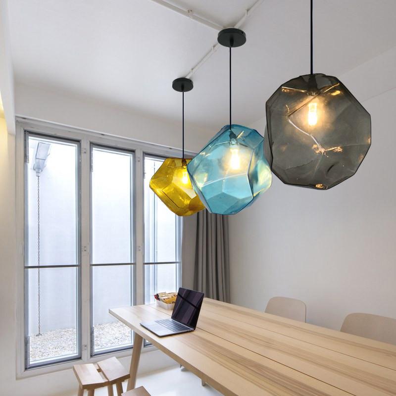 Modern Colorful Glass Pendant Light Hanging Lamp Colors Suspension Lamp for Bar Restaurant Industrial Lighting Fixture