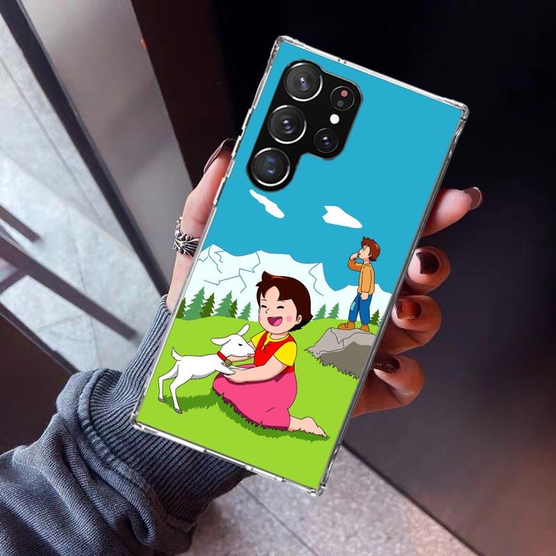 Heidi Cute Cartoon Phone Case For Samsung Galaxy S26 S25 Edge S24 S23 Ultra S22 Plus S21 S20 FE Soft TPU Back Cover Funda Galaxy
