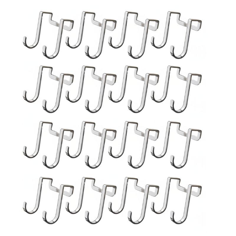 

12PCS Stainless Steel Double S Hook Heavy Duty No Drill Strong Load Bearing Door Back Multi Purpose Cabinet Storage Hanging Rack