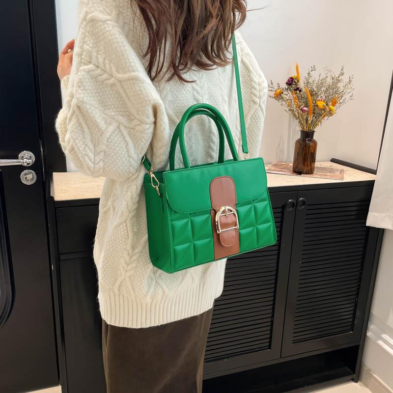 Bag 2025 new fashion foreign style women's handbag large capacity contrasting color niche design single shoulder small square bag