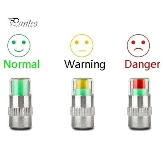 4 Uds. Monitor de presión de neumáticos automático, tapas de válvula indicadoras de Sensor de alerta de calibre de neumáticos