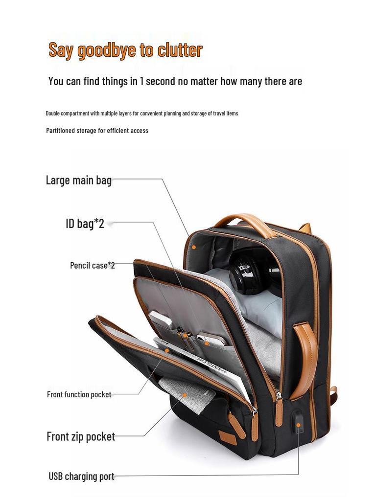 2025 Lightweight Expandable Business Laptop Backpack for Travel