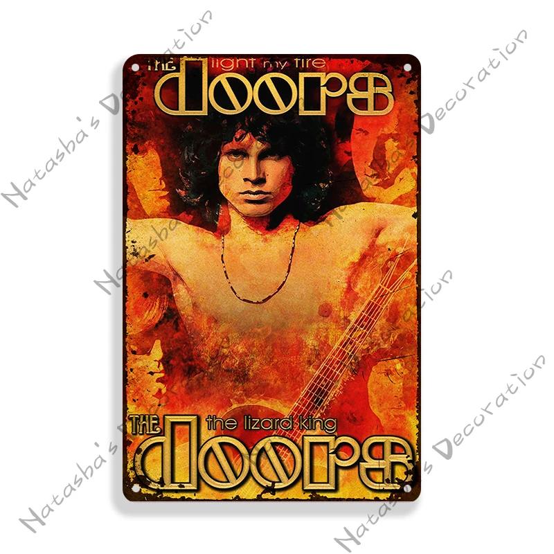 Rock Band Sign DOORS Decorative Sign Jim Morrison Metal Sign Rusty Metal Plaque Retro Metal Poster Music Metal Sign BAR PUB Sign