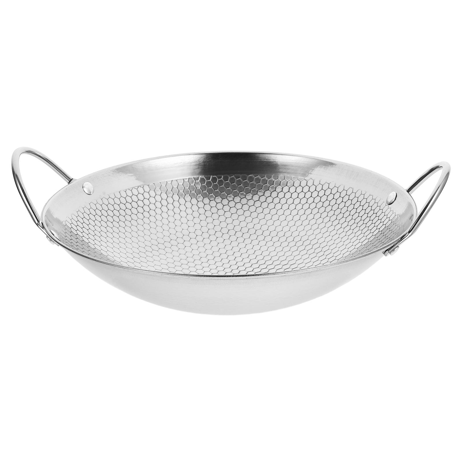 

Stainless Steel Griddle Hot Pot Divided Cooking Stock Metal Handle Fry Pan Pans for Non Stick