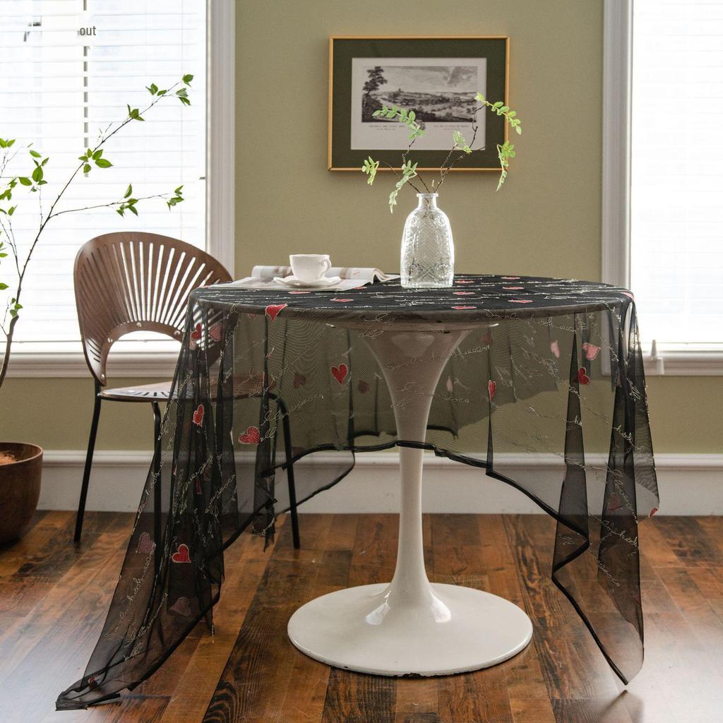 Imanqiyun Colorful Embroidered Floral Lace Tablecloth and Photography Backdrop.