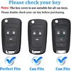 QBUC for Chevy Key Fob Cover Fit for 4 Buttons with Keychain,for Chevrolet Equinox Camaro Cruze Malibu Sonic Buick Terrain