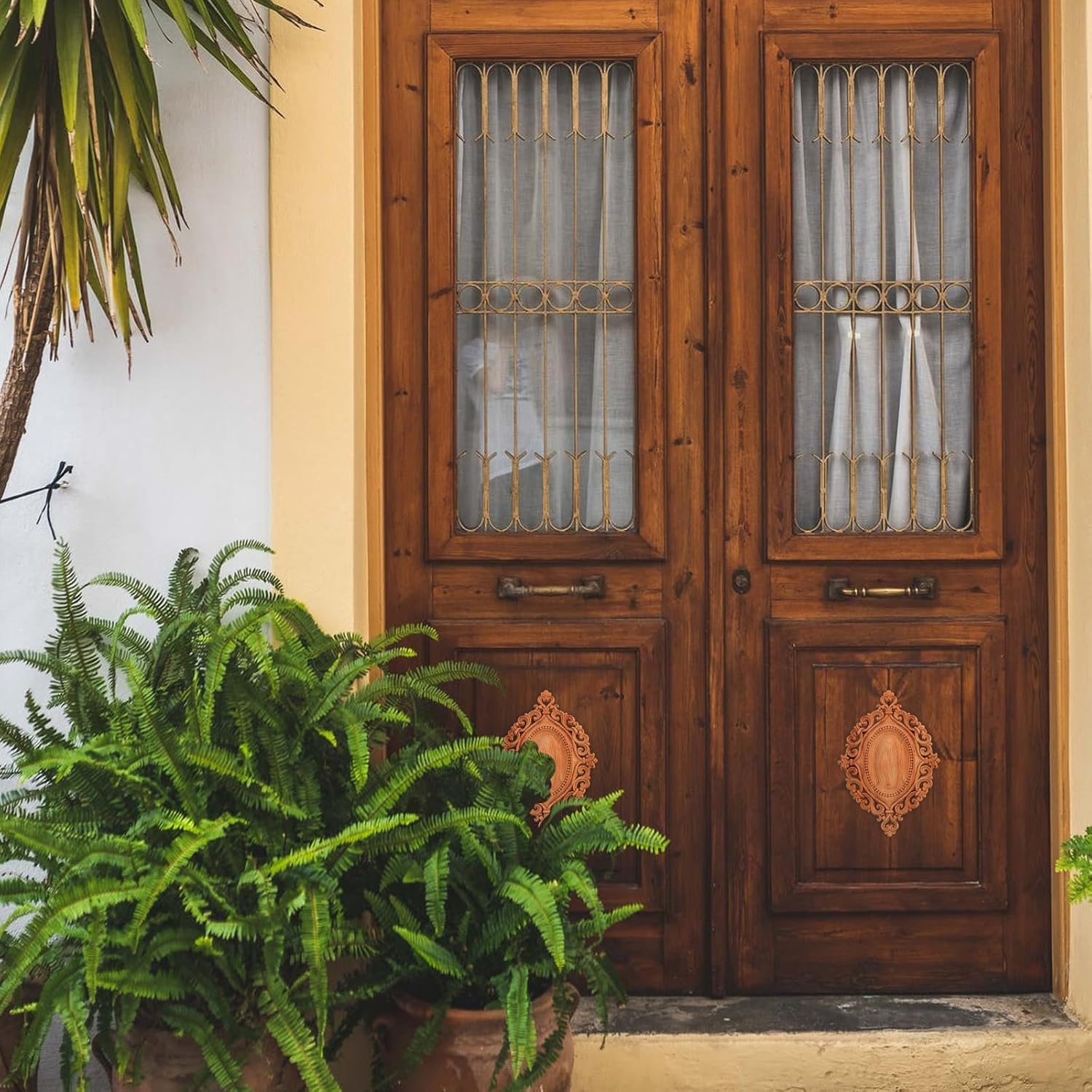 

2 шт. Овальные резные деревянные аппликации, Накладки для центра двери, Деревянный резной декор для центра, Деревянные аппликации для шкафа