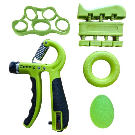 Kit Musculation Main 6 Pièces Avec Compteur - Hand Grip Réglable 10-100kg, Entraîneur Doigts, Étireur Et Balle Anti-Stress