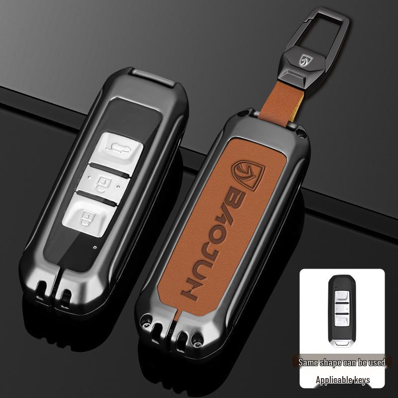 Baojun 560/530/510/E100/730/310w/E200 Car Key Case with Buckle - Metal Shell for Men and Women