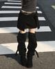 ZIZEMUSEUM Layered Snap Wrap Skirt (Black)