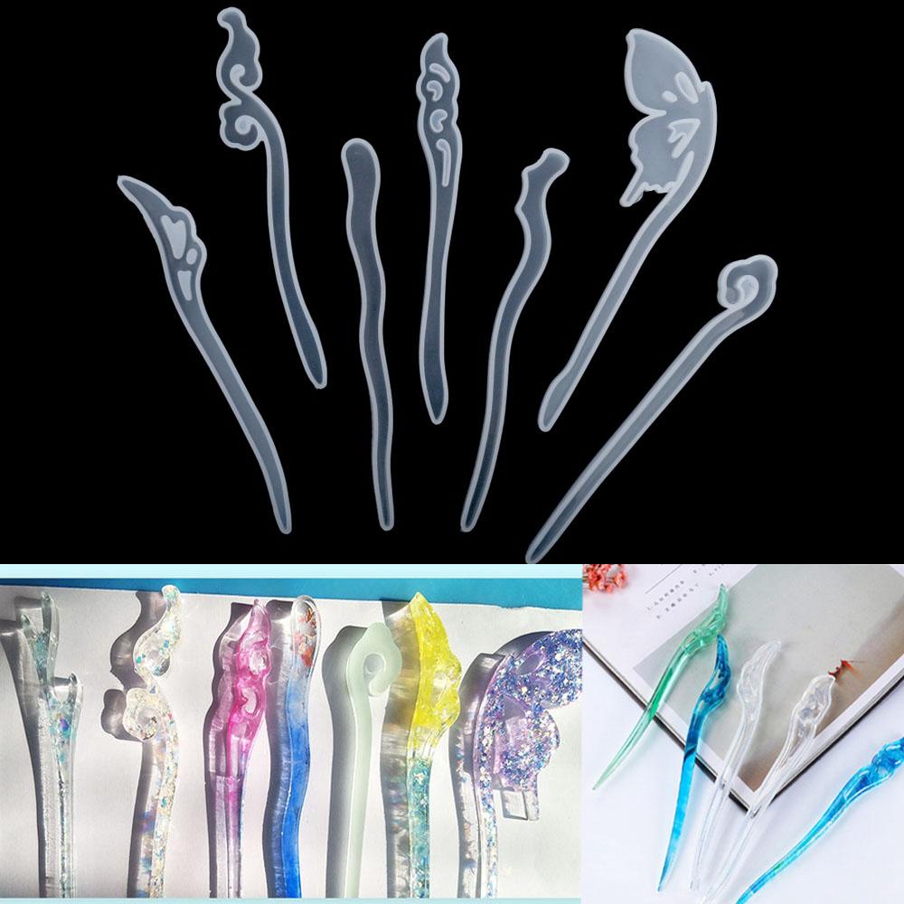 1Pcs Hairpin Silicone Mold Classical Hair Pin Epoxy Resin Molds for DIY Craft Resin Hair Stick Jewelry Making Accessories Tool