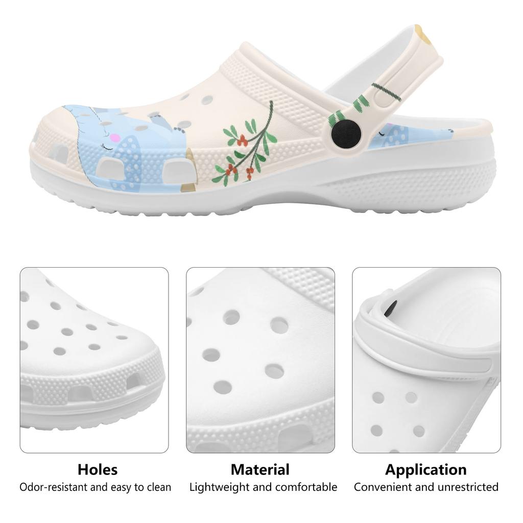 Cute Printed EVA Casual Clogs Adult Unisex Soft Flexible Slip On Soft Footwear Lightweight Summer Sandals Easy Daily Wear