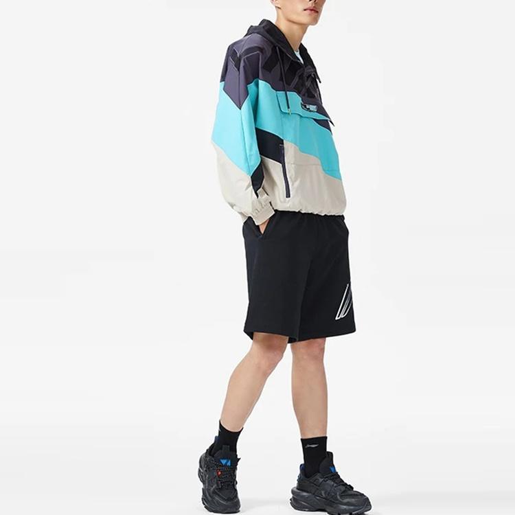 Li-Ning Logo Print Gore-Tex Sport Hoodie 'Black Blue Beige' Men's AFDS031-4