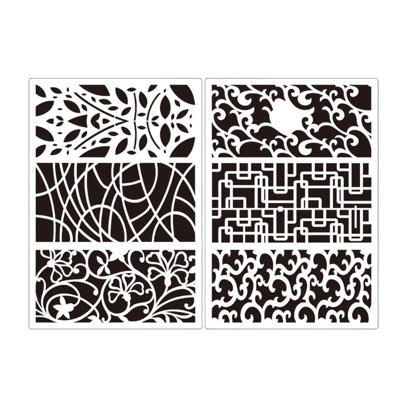 

6Pcs PET Detailed Drawing Templates Reusing Hollow Out Design Sketch Stencil For Bullets Journal Craft Decorations
