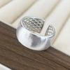 Bf Club   Rings For Women Simple Geometric Handmade Irregular Wide Strip Smooth Ring Allergy For Birthday Gift