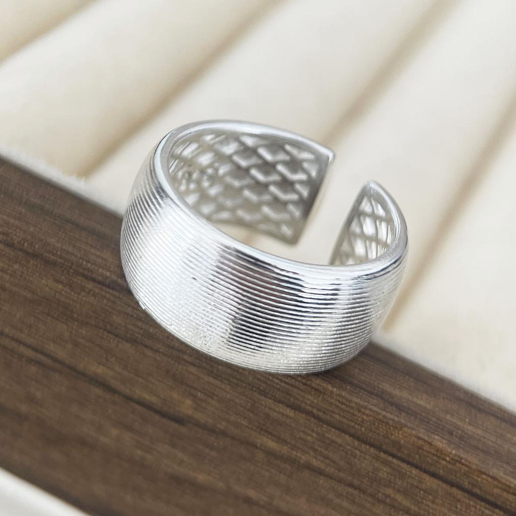 Bf Club   Rings For Women Simple Geometric Handmade Irregular Wide Strip Smooth Ring Allergy For Birthday Gift