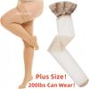 Freeauce Oversized Women Plus Big Size Lace Thin Stockings With Non-Slip Knee Thigh High Sheer Sexy Fishnets Black Stocking Xxxl