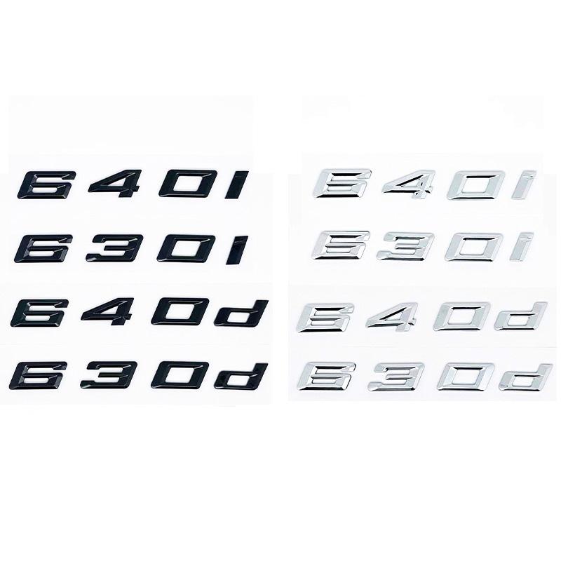 For BMW GT Series E63 E64 F06 F12 F13 G32 Black GT 630i 630d 640i 640d XDrive SDrive ABS Car Trunk Logo Alphanumeric Emblem pf2