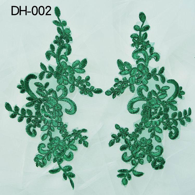 Toppe Ricamate ad Applicazione in Pizzo Fatte a Mano per Abito da Sposa e Accessori per Capelli della Sposa - Bianco, Rosso, Nero