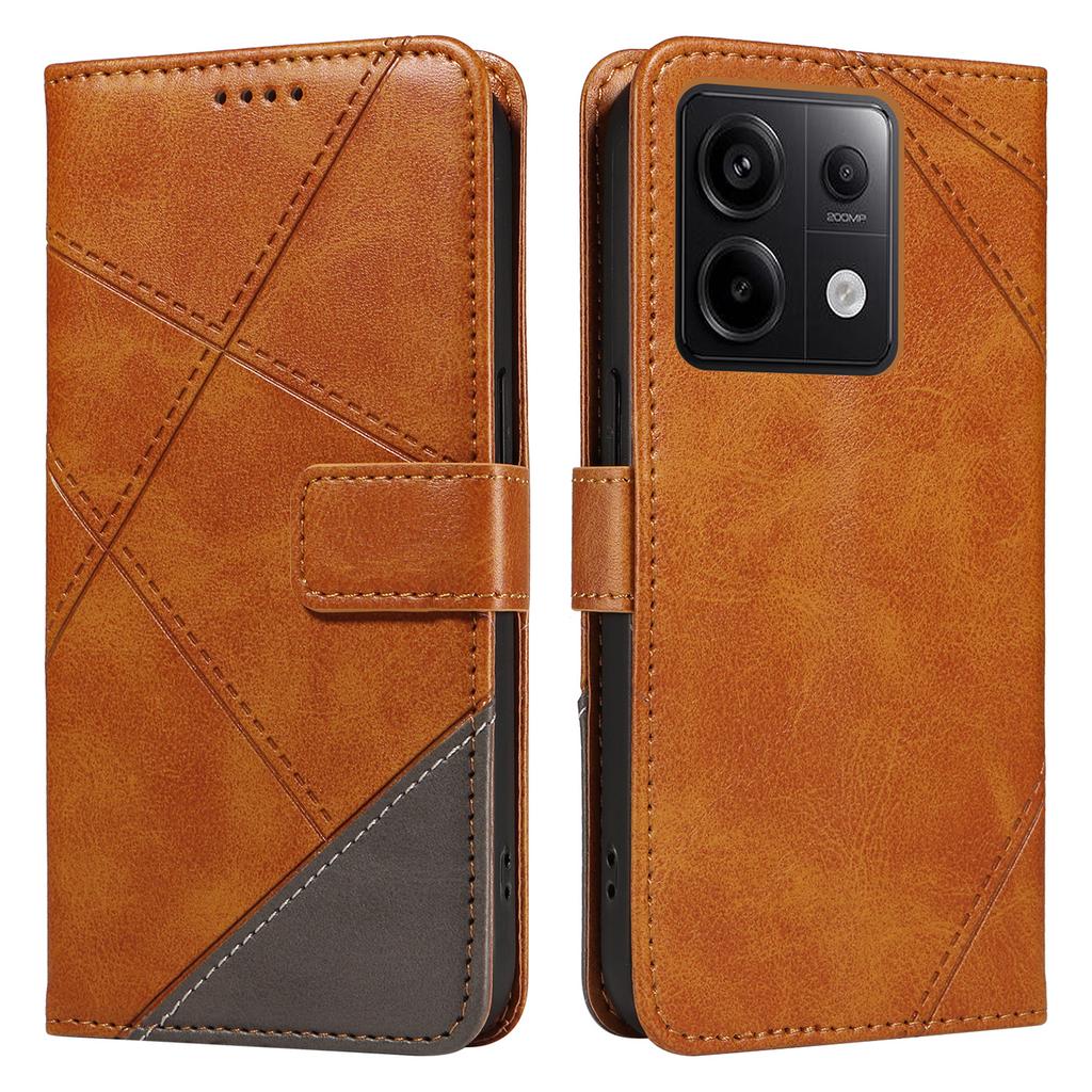 For Xiaomi Poco X6 5G/Redmi Note 13 Pro 5G Case Protective Geometric Line Leather Phone Cover