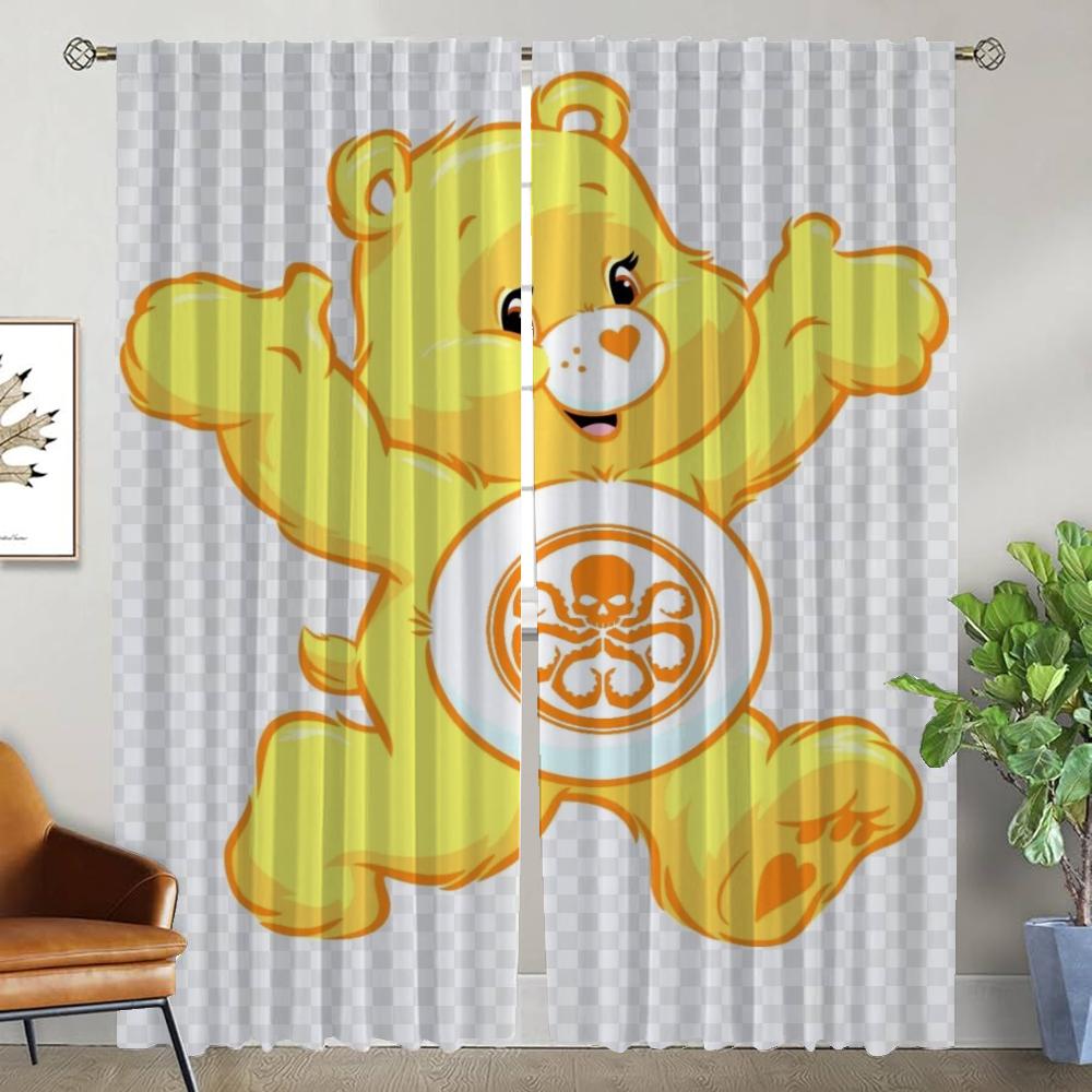 Modern Living Room Curtains 2 Pieces Care BearS Curtains for Child Bedroom Window Curtain Shades Halloween Decoration Partition