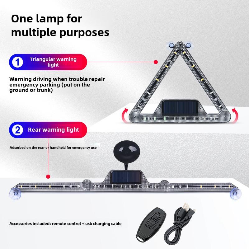 

Солнечный козырек для автомобиля, стробоскопическая мигающая лампа, светодиодная лампа для украшения салона, треугольная рамка, аварийный парковочный сигнальный стробоскоп