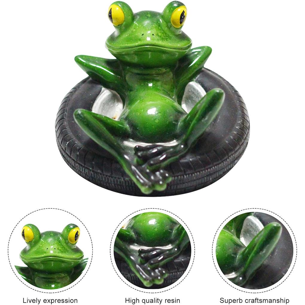 Floating Frog Decoration Figurines Resin Crafts Decorative Ornaments Animal Statue Figure for Home Garden Pool Pond Christmas