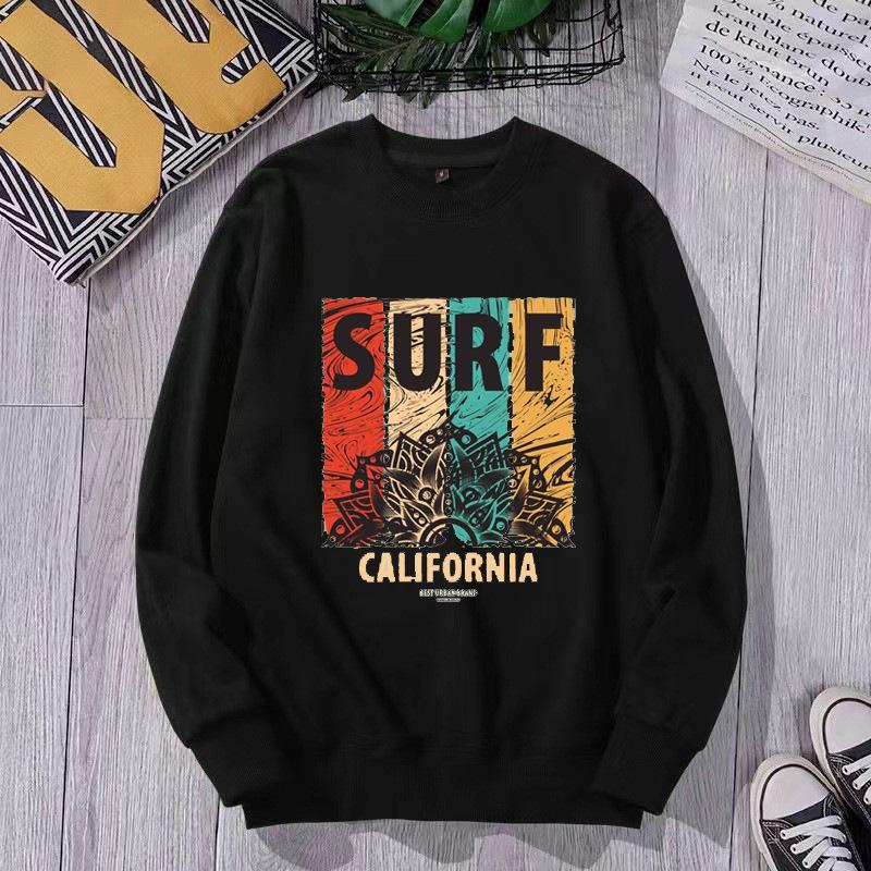 Men's 2023 Trendy Sports Hoodie, Loose Fit, Plus Size, Round Neck, Printed Autumn/Winter Internet Celebrity Style.