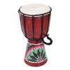 Djembe Drum 4 Inch Red Color Hand Painted Pattern Classical African Djembe for Beginner