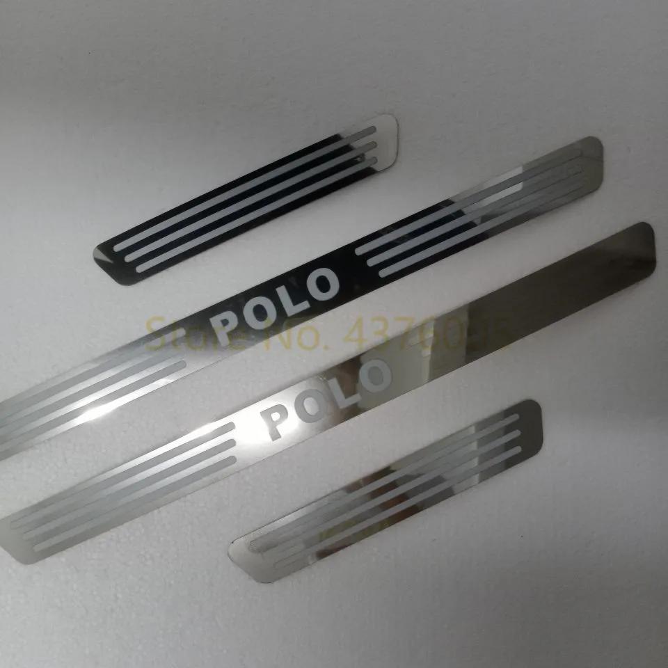 Stainless Steel Scuff Plate Door Sill Trim Car Accessories For Volkswagen VW POLO 2010 2011 2012 2013 2014 2015 2018