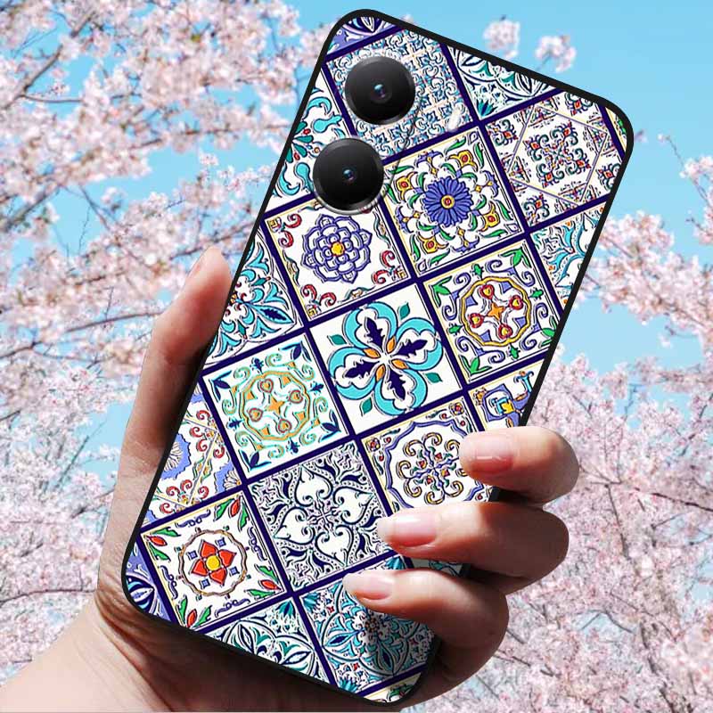 For Xiaomi Poco X7 Pro 3D Relief Flower Emboss Soft Silicone Case Cartoon Painted Back Cover for Poco X7 Pro with 3D Relief Case