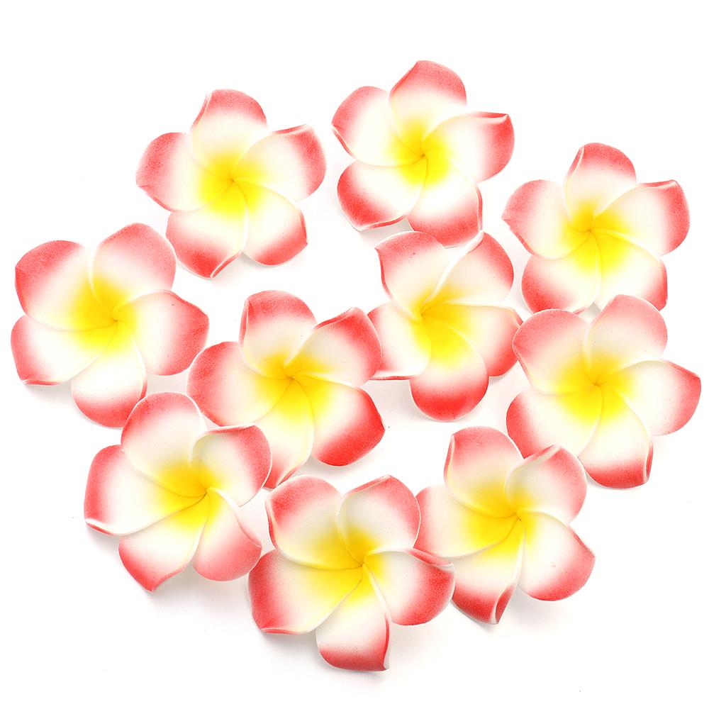 10pcs Foam Frangipani Flowers Colorful Hawaiian Aritificial Flowers Head For Home Wedding Party Hawaii Beach Vacation Gift Decor
