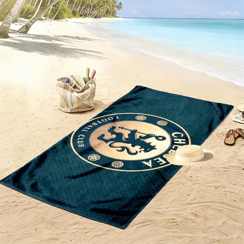 Chelsea F.C Print Beach Towel, Large Soft Quick Dry Towel for Beach Camping Swimming