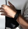 NEW HOT Wholesale Classic Retro Multi Layer Woven Rope Titanium Steel Magnetic Buckle Stainless Steel Leather Men's Bracelet