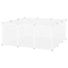 Modular Metal and PP Playpen for Puppies and Small Animals, 12 Panels, 35x45cm, White