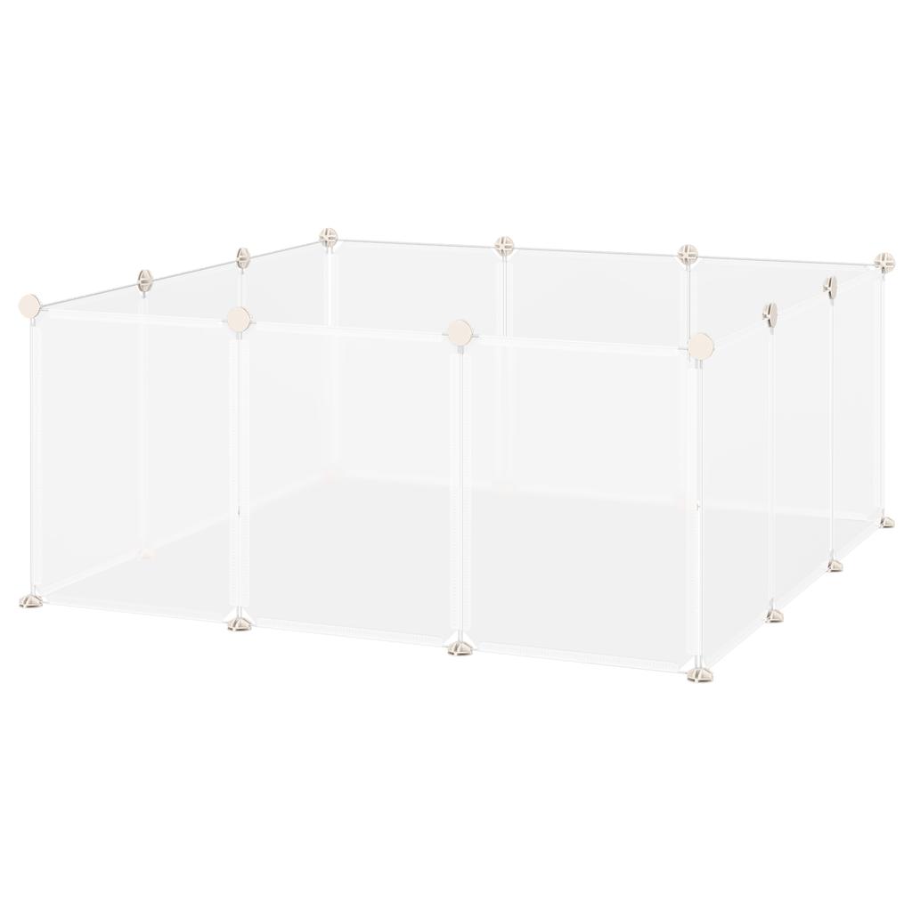 Modular Metal and PP Playpen for Puppies and Small Animals, 12 Panels, 35x45cm, White