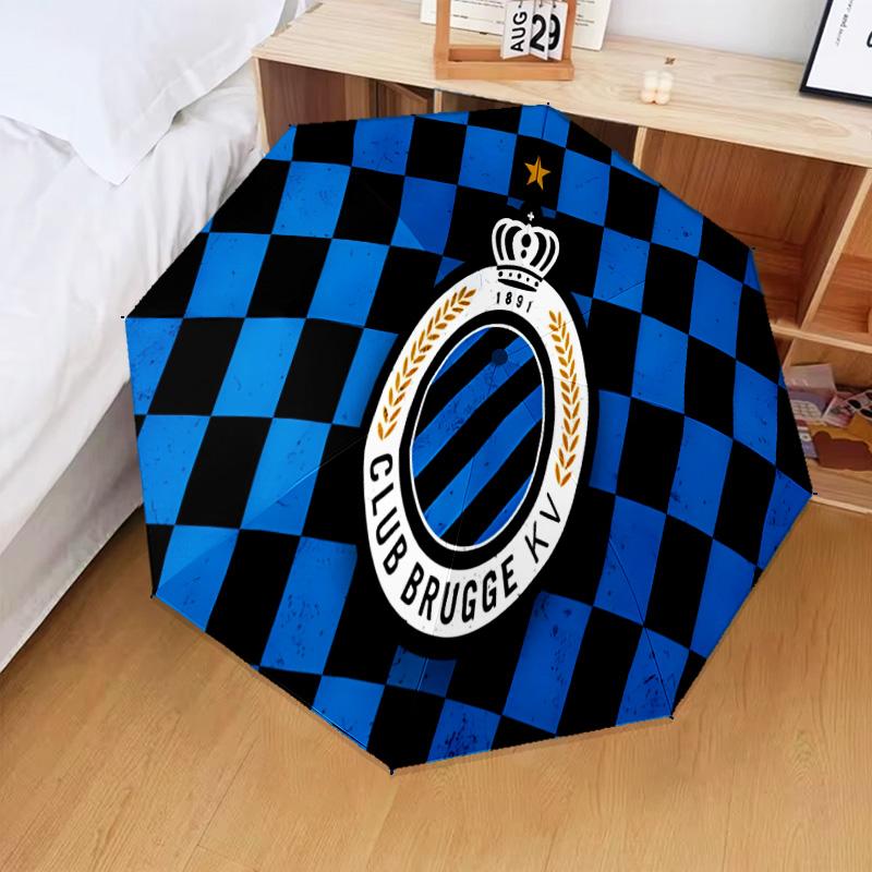 Golden Club Atletico Emblem Automatic Folding Umbrella - 8-Rib Travel Umbrella with Auto Open/Close & Portable Gifts for Holidays or Birthdays