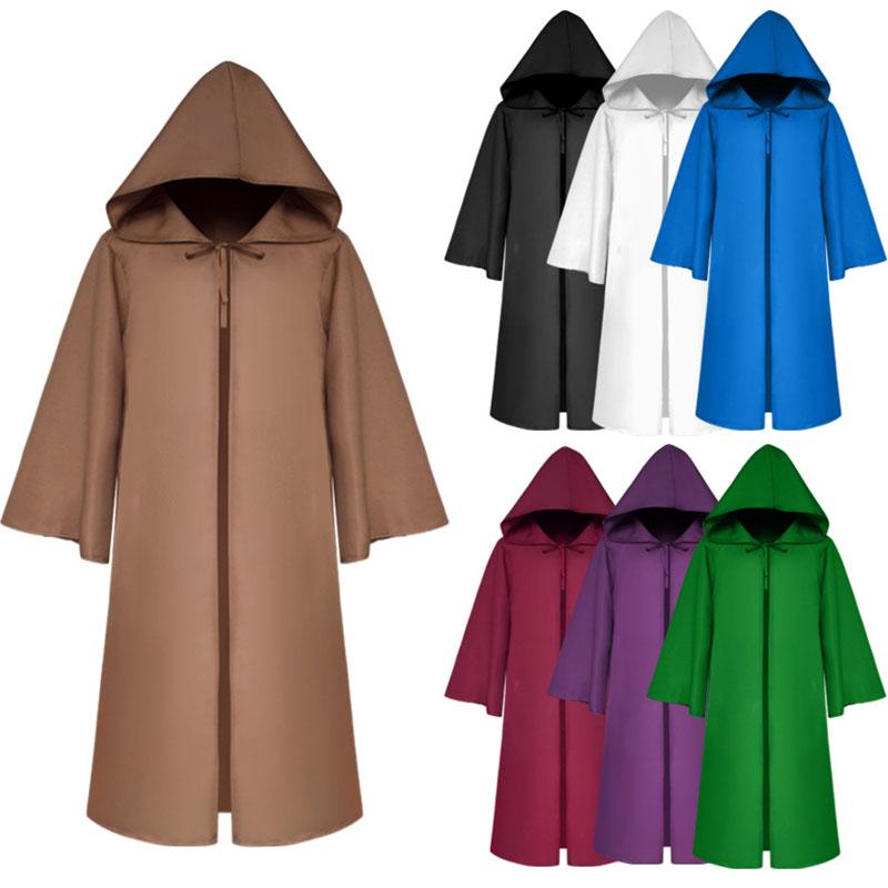 Wars Star Jedi Warrior Hooded Cloak Cape Robe Costume Cosplay Halloween Party