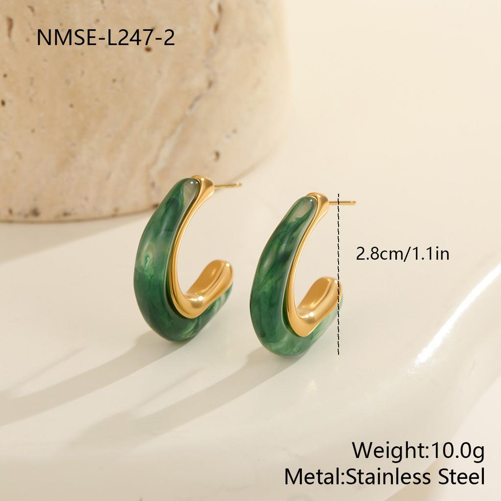 Color Retro Amber Resin K Gold Earrings French Light Luxury ins Premium Maillard Stud Earrings Women
