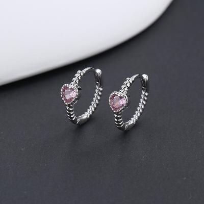 Koreanska modesmycken Enkla rosa hjärtbåge örhängen för kvinnor 2022 Trend damörhänge Boucle Oreille Femme Bröllopspresent