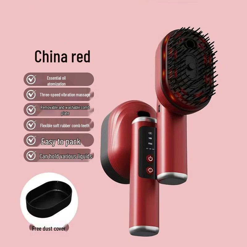 Jia Xiu Red Light Electric Scalp Massager Comb with Essential Oil Spray