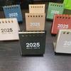 2025-2025 Simple Solid Color Mini Desktop Paper Calendar Dual Daily Scheduler Table Planner Yearly Agenda Organizer