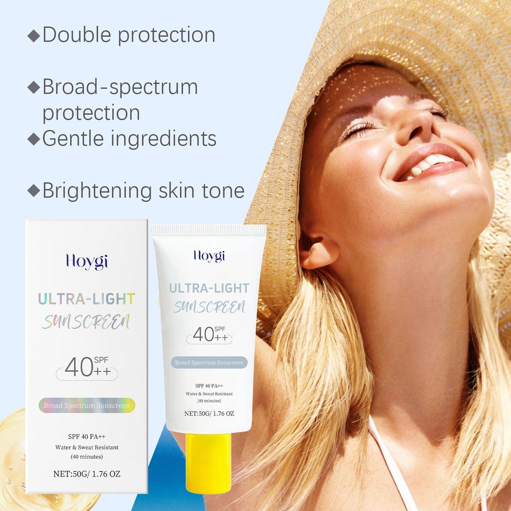 Hoygi Moisturizing Protective Cream Daily Face Sunscreen For Outdoor Summer UV Protection Hydrating Invisible Finish Non Greasy 50g