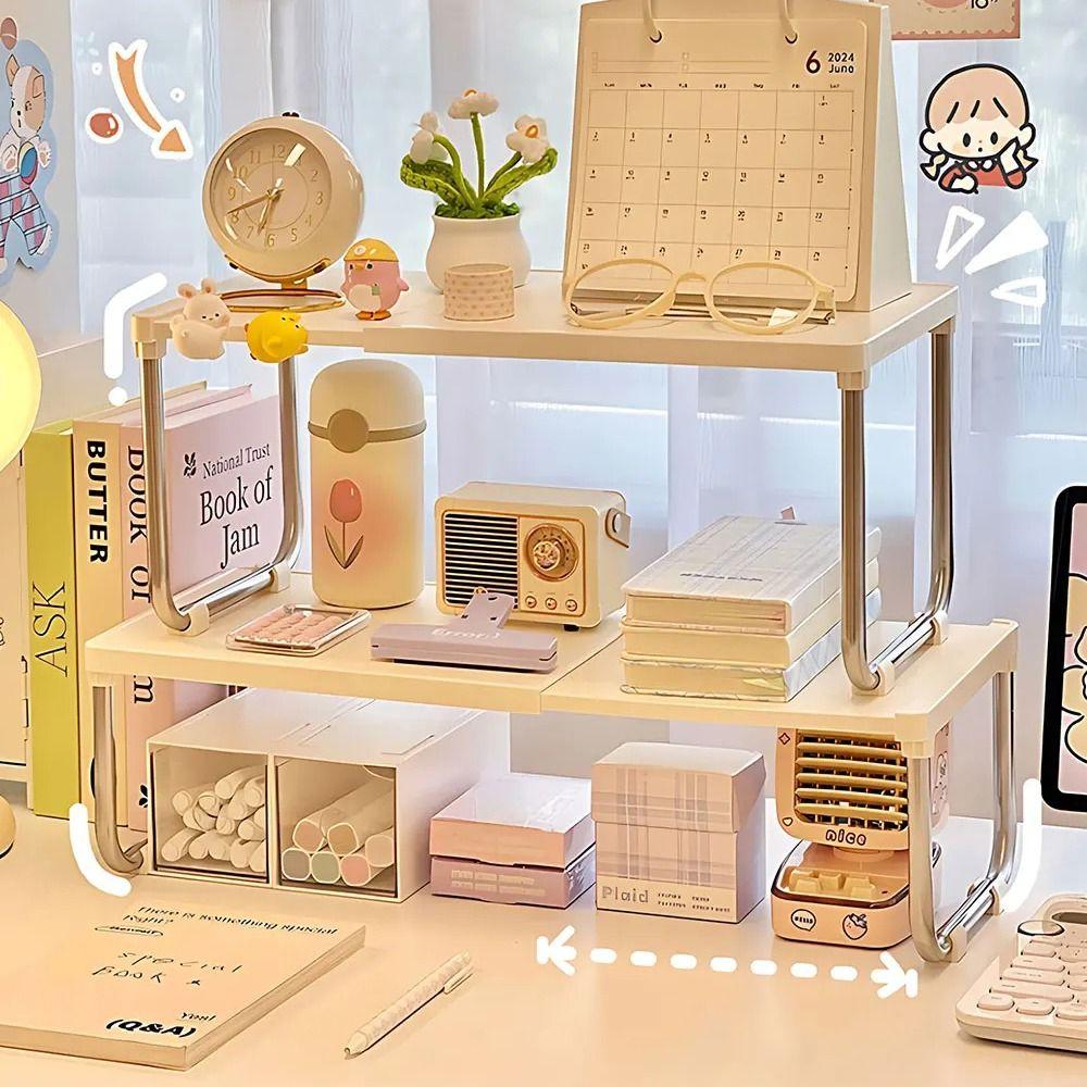 

Штабелируемая выдвижная полка для хранения, регулируемая длина, подставка для специй, банка для специй Cream S