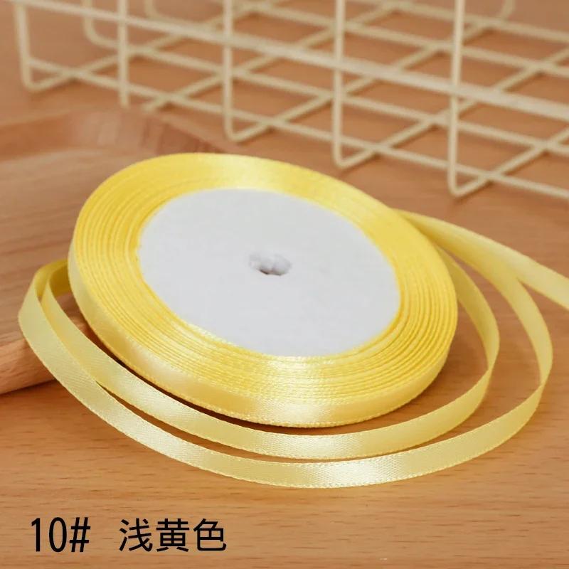 6mm Satin Ribbon DIY Artificial Silk Material Christmas Halloween Wedding Birthday Party DecorationHandmade Bows Gift Wrapping