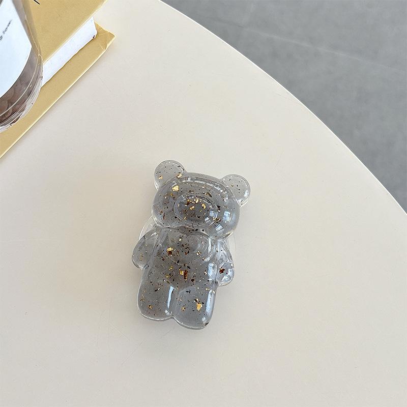 Transparent Bear Mobile Phone Airbag Bracket Gold Foil Back Sticker Creative Desktop Bracket Stable