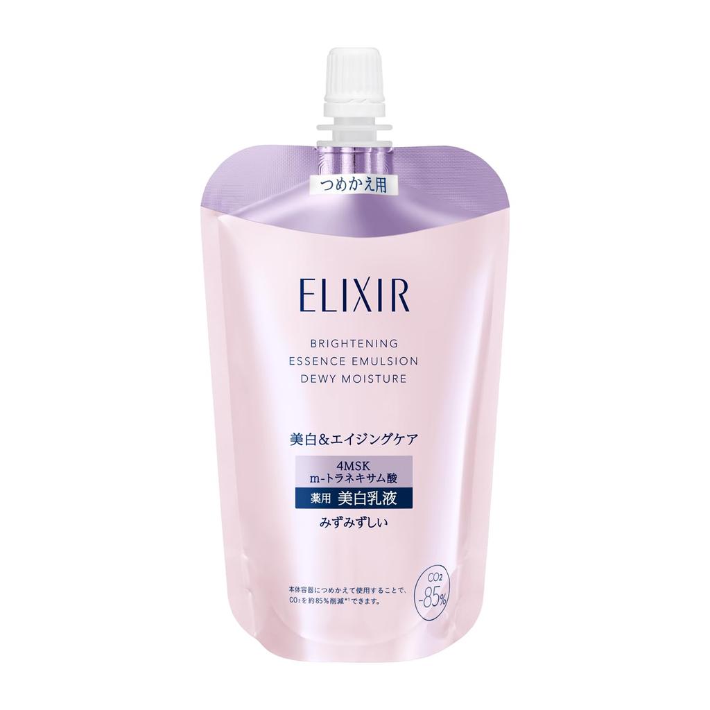 Elixir Brightening Emulsion Moisturizer 130mL - Hydrating Milk Lotion with Aqua Floral Scent, Whitening, Anti-Aging & Firming Care